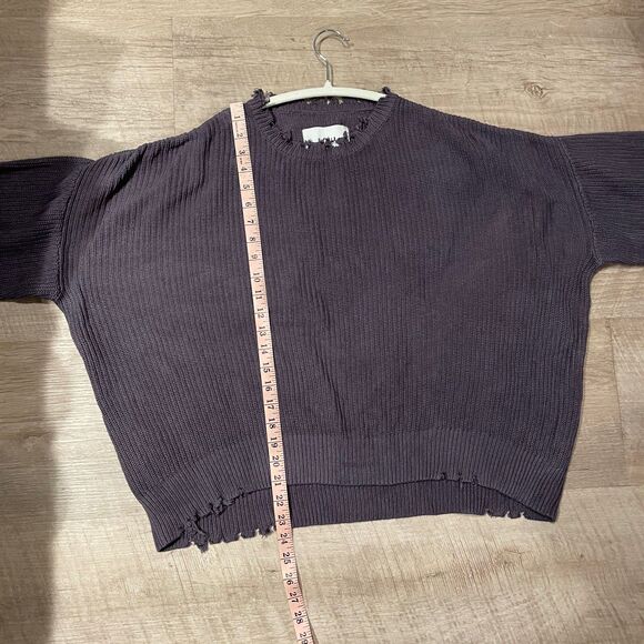 Pistola Eva Oversized Distressed Purple Cotton Sweater, size S - Picture 10 of 10
